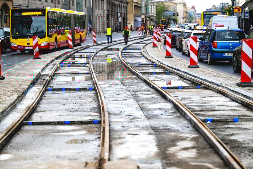 Remont torowiska na Piotra Skargi