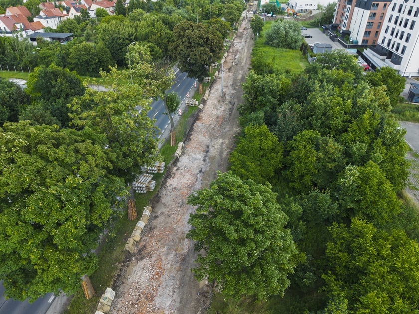 Remont torowiska na ulicy Kosmonautów
