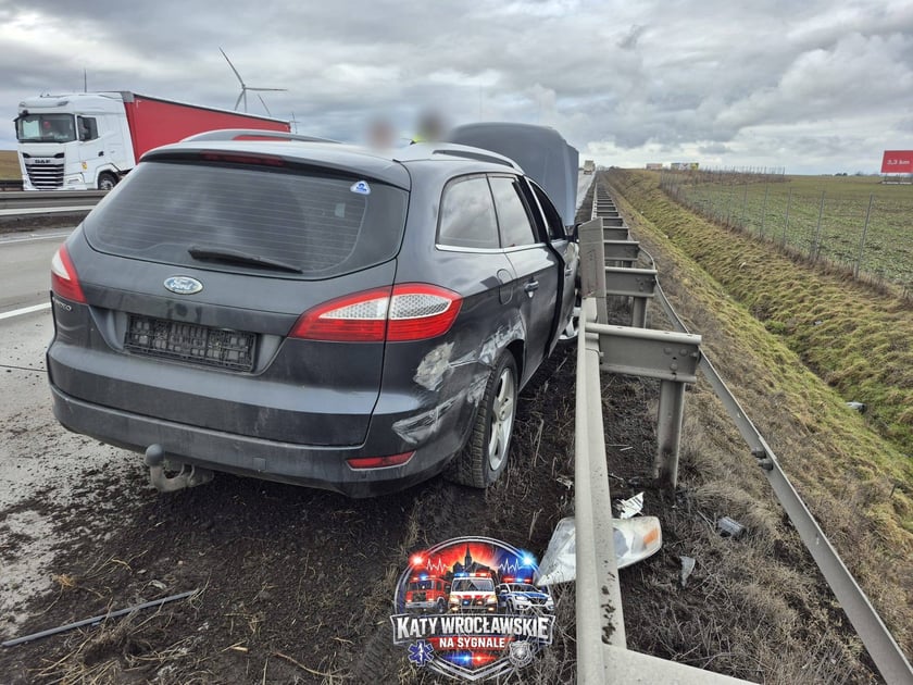 Wypadek na autostradzie A4 między węzłami Kąty Wrocławskie i Kostomłoty, 13 lutego 2026 r.