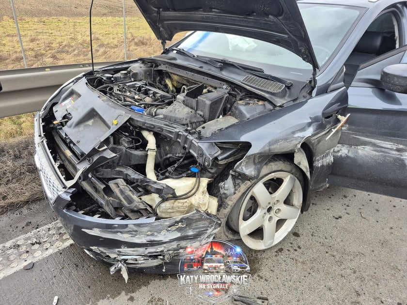 Wypadek na autostradzie A4 między węzłami Kąty Wrocławskie i Kostomłoty, 13 lutego 2026 r.