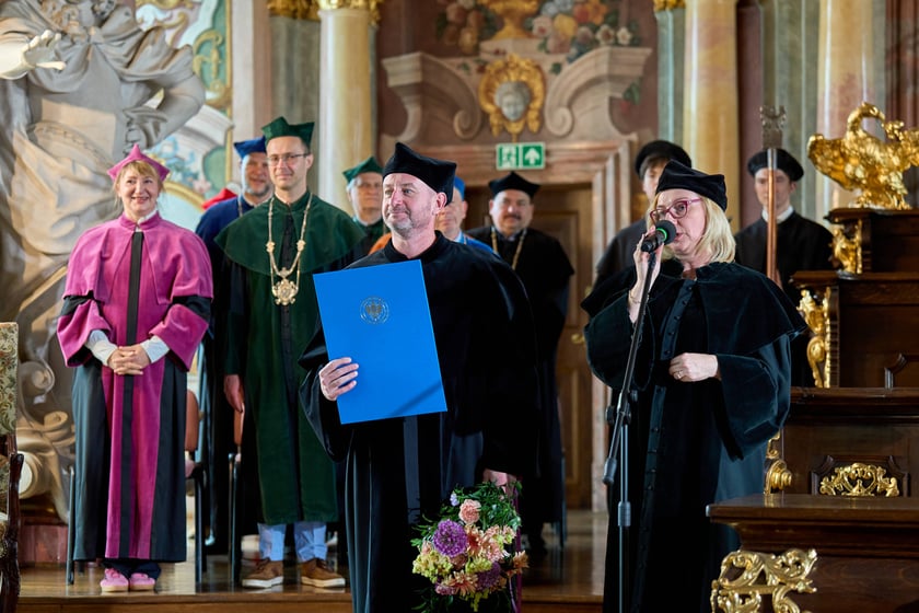 Uroczystość przyznania Serhijowi Żadanowi tytułu doktora honoris causa Uniwersytetu Wrocławskiego