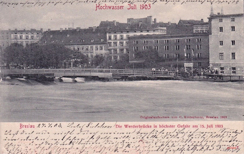 Powódź w przedwojennym Wrocławiu. Lipiec 1903 roku