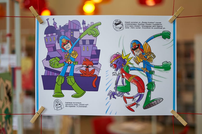 Zdjęcie z wystawy "Nieustraszony Łowca" w Mediatece (jedno z wydarzeń festiwalu Złote Kurczaki 10)