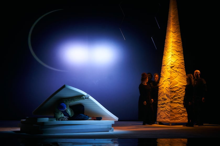 Na zdjęciu scena z pr&oacute;by &bdquo;Pinokia&rdquo; we Wrocławskim Teatrze Lalek