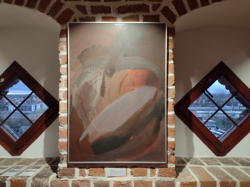 Błażej Organisty z cylu Pod zamkiem Książ, akryl na kartonie, 100 x 70 cm, 2023