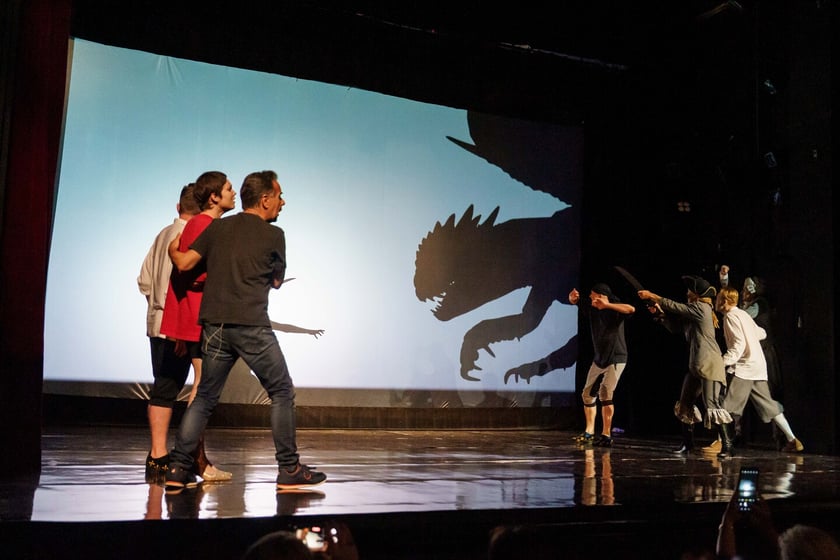 Pr&oacute;ba do spektaklu &bdquo;Sprzedawcy bajek&rdquo; we Wrocławskim Teatrze Lalek