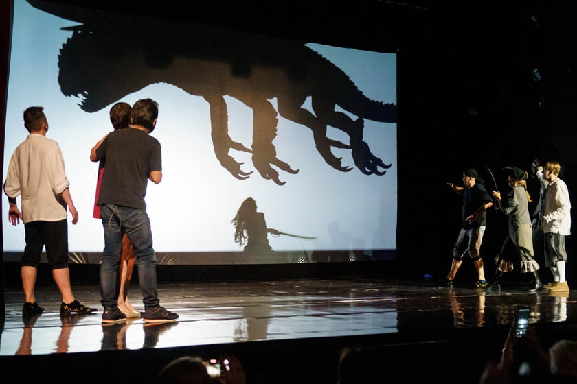 Pr&oacute;ba do spektaklu &bdquo;Sprzedawcy bajek&rdquo; we Wrocławskim Teatrze Lalek