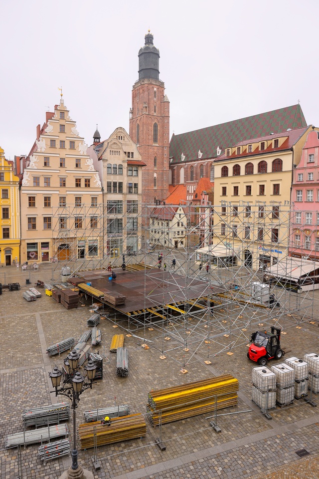Na wrocławskim Rynku jest już szykowana scena na wielki koncert 11 listopada