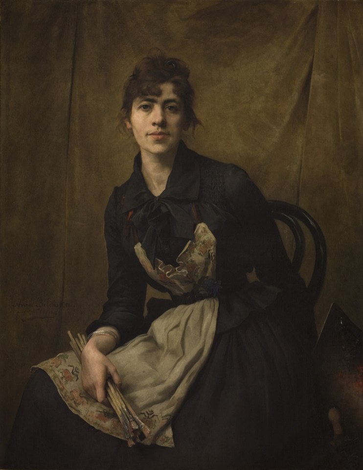 Anna Bilińska, Autoportret z paletą, 1887