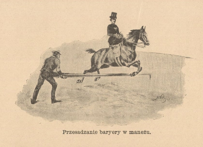 Maria Wodzińska, ilustracja do książki &bdquo;Amazonka. Podręcznik jazdy konnej dla dam&rdquo;, 1893