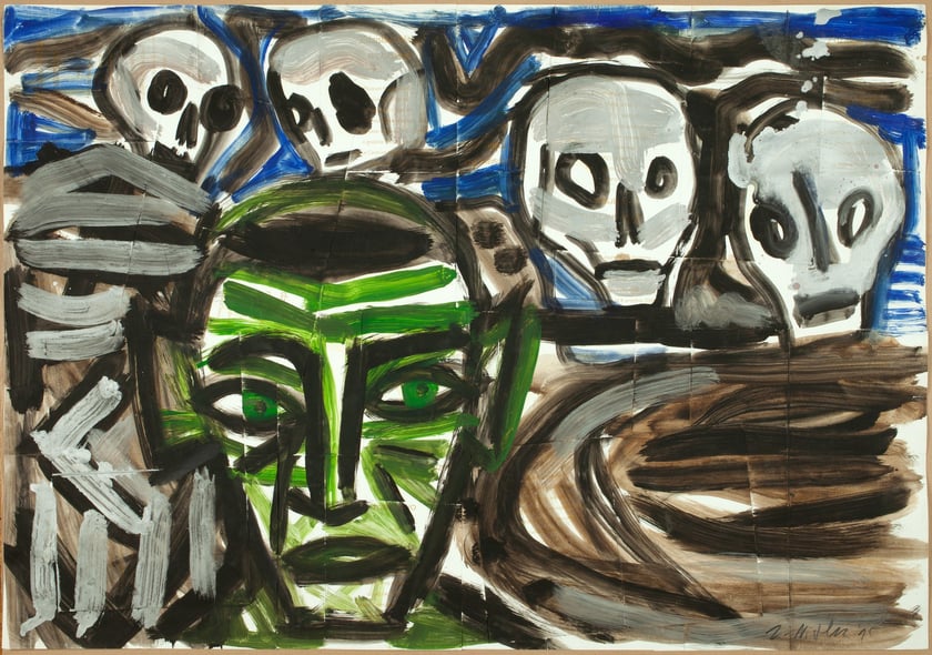 Zdzisław Nitka, Bez tytułu, 2007, gwasz, papier, Muzeum Narodowe we Wrocławiu