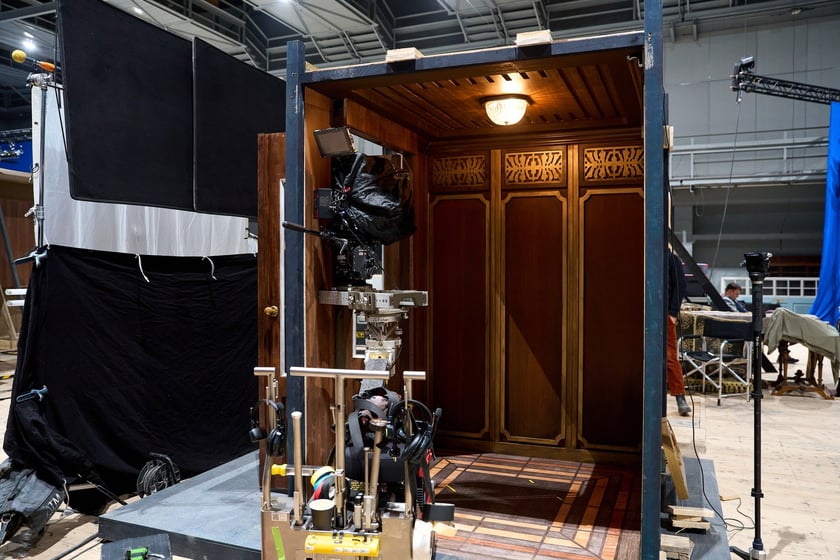 Wytw&oacute;rnia Film&oacute;w Fabularnych we Wrocławiu - studio "B", plan filmu "1949" w reż. Pawła Pawlikowskiego