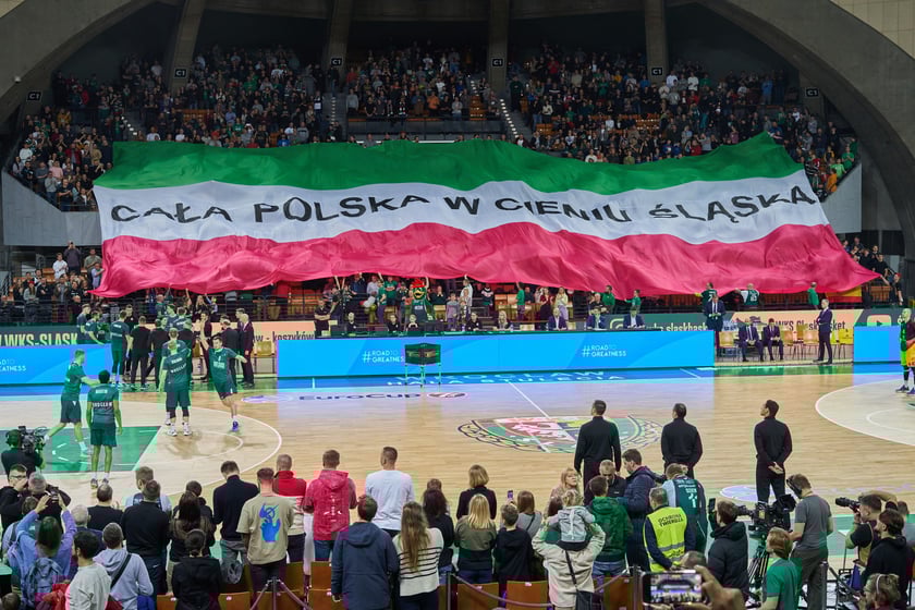 Zdjęcia z meczy Śląska Wrocław z Gran Canarią 11 stycznia 2023 w Hali Stulecia