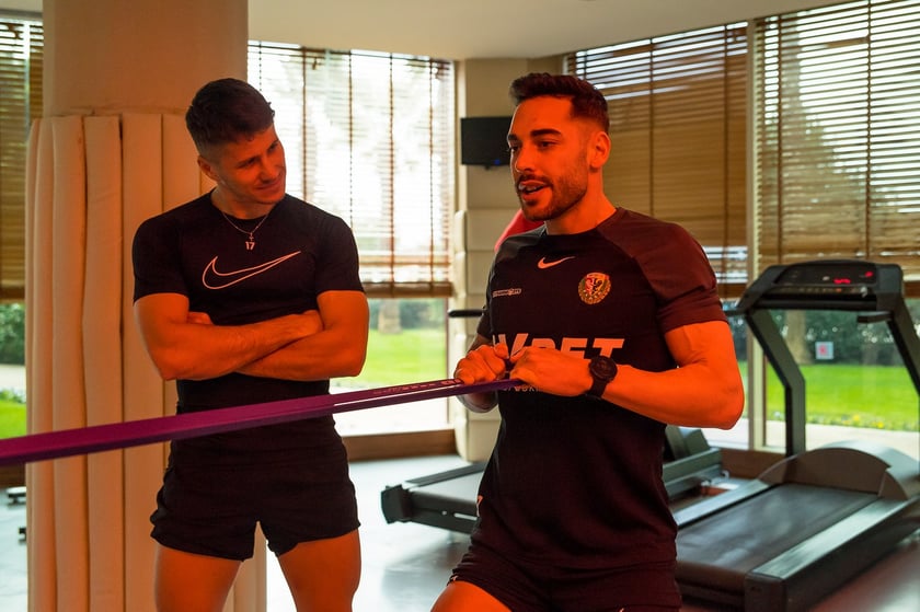 Na zdjęciu piłkarze Śląska Wrocław podczas obozu przygotowawczego i sparingów w tureckim Belek