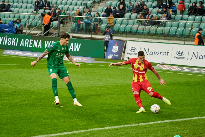 Zdjęcia z sobotniego (11 lutego) meczu Śląska Wrocław z Koroną Kielce na stadionie na Pilczycach