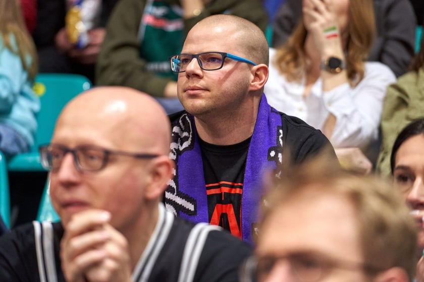 Śląsk Wrocław - Astoria Bydgoszcz w hali Orbita, zdjęcia kibiców i meczu