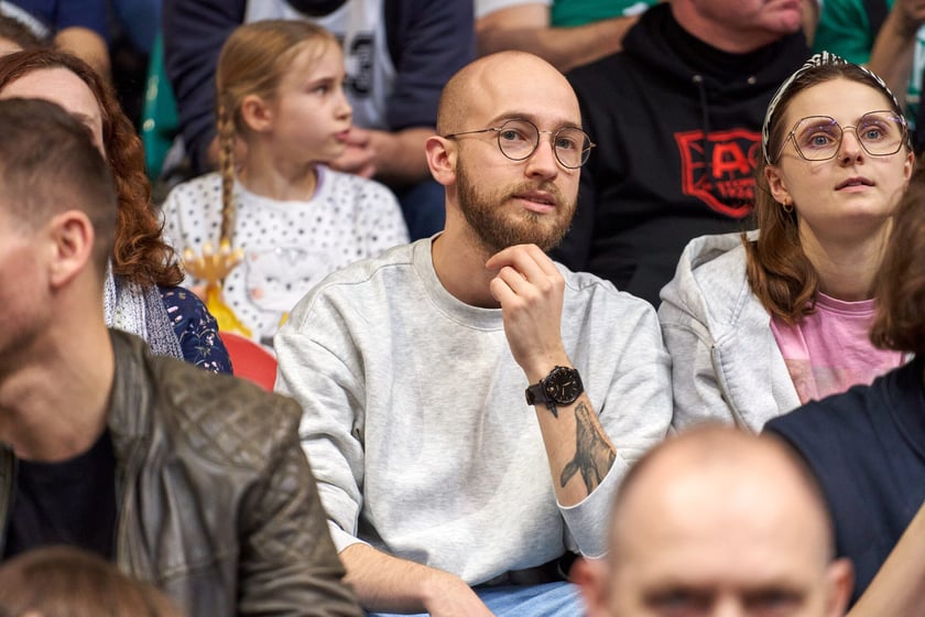 Śląsk Wrocław - Astoria Bydgoszcz w hali Orbita, zdjęcia kibiców i meczu