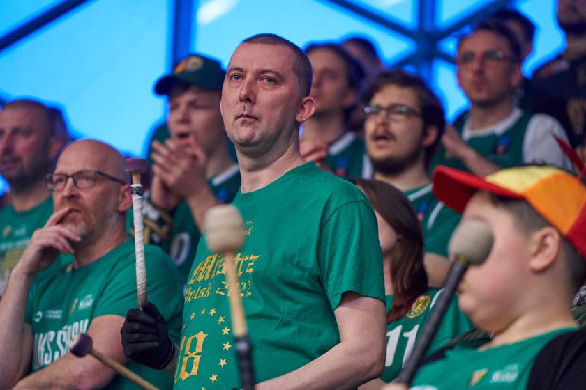 Śląsk Wrocław - Astoria Bydgoszcz w hali Orbita, zdjęcia kibiców i meczu