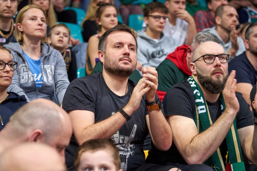 Śląsk Wrocław - Astoria Bydgoszcz w hali Orbita, zdjęcia kibiców i meczu