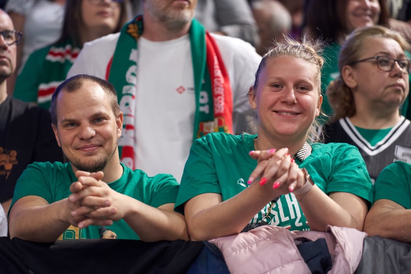 Kibice na meczu Śląska w hali Orbita 3 maja 2023