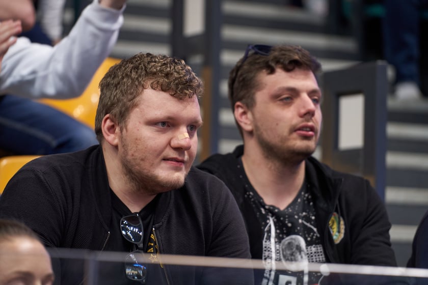 Kibice na meczu Śląska w hali Orbita 3 maja 2023