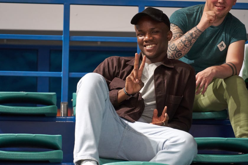 Kibice na meczu Śląska w hali Orbita 3 maja 2023