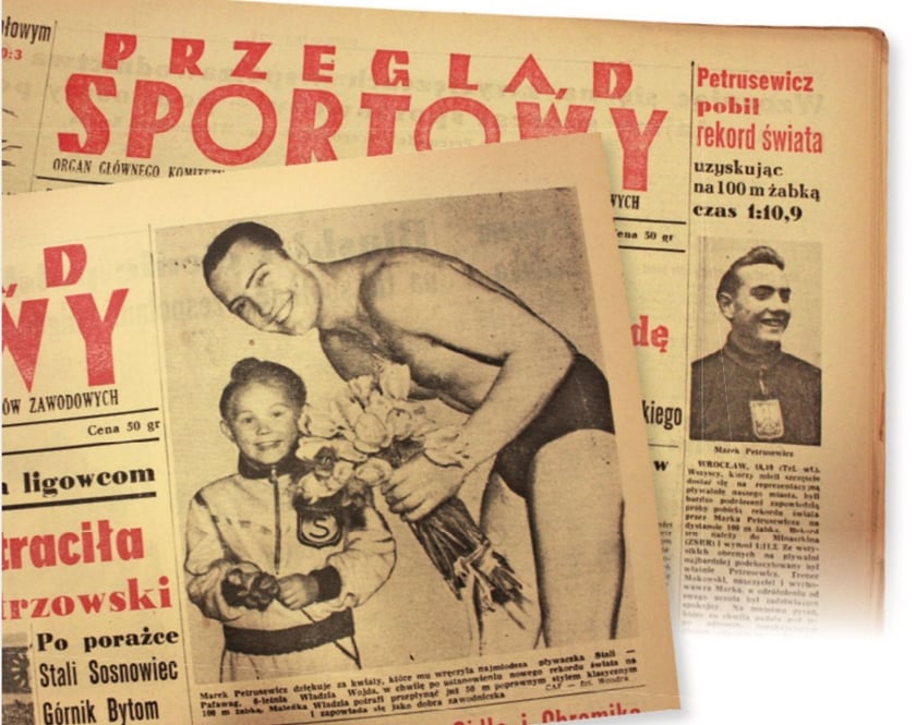 Marek Petrusewicz w "Przeglądzie Sportowym" w latach 50. U szczytu sławy
