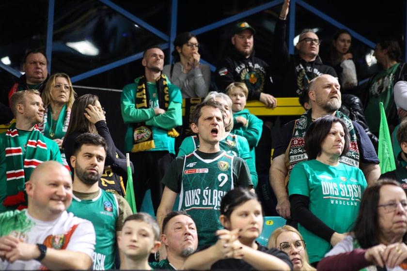 Koszykówka WKS Śląsk Wrocław - MKS Dąbrowa Górnicza. 7 stycznia 2024 Hala Orbita. Zdjęcia