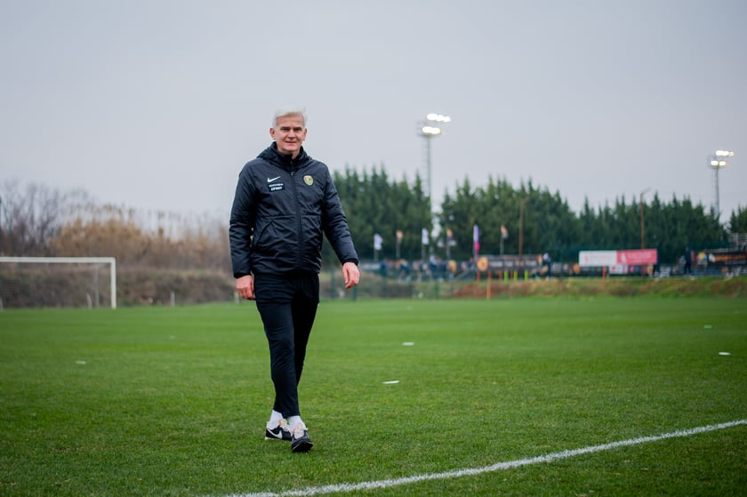 Piłkarze Śląska Wrocław podczas treningu na początku obozu w chorwackim Umag