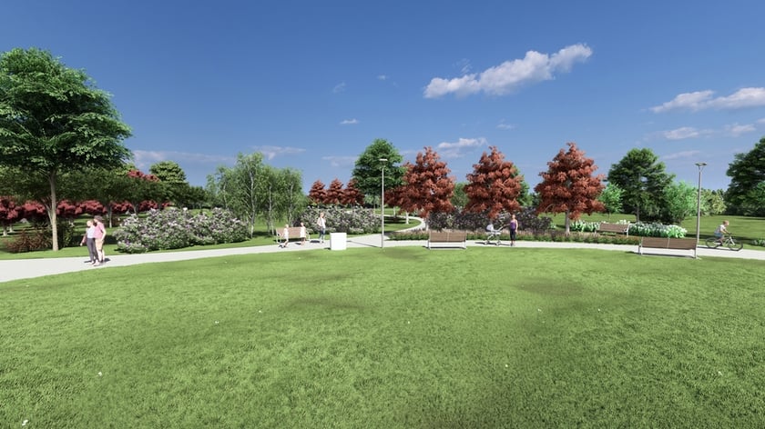 Przyszły Park na Klecinie - wizualizacja