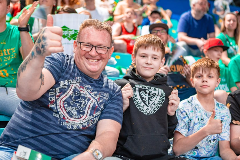 Kibice na meczu Śląska Wrocław z drużyną Arriva Polski Cukier Toruń w Orbicie