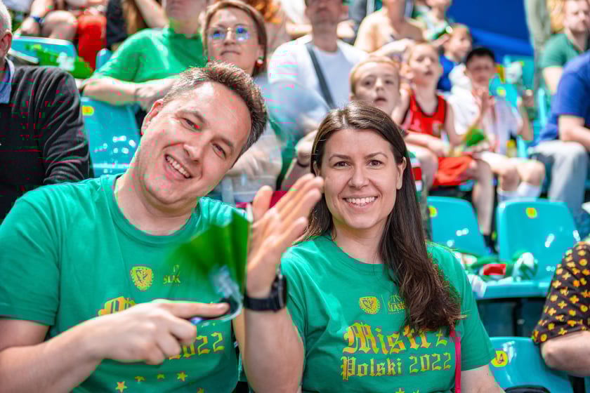 Kibice na meczu Śląska Wrocław z drużyną Arriva Polski Cukier Toruń w Orbicie