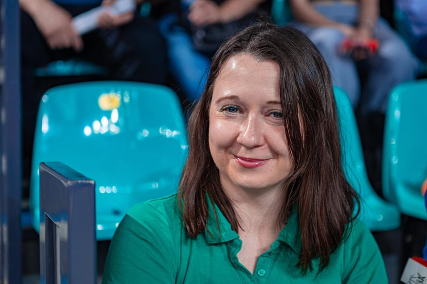 Kibice na meczu Śląska Wrocław z drużyną Arriva Polski Cukier Toruń w Orbicie