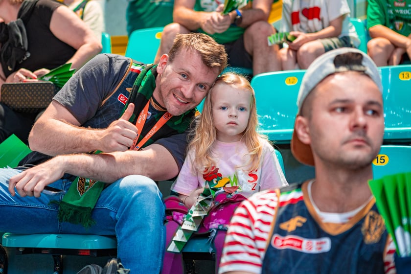 Kibice na meczu Śląska Wrocław z drużyną Arriva Polski Cukier Toruń w Orbicie