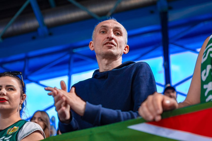 Kibice na meczu Śląska Wrocław z drużyną Arriva Polski Cukier Toruń w Orbicie