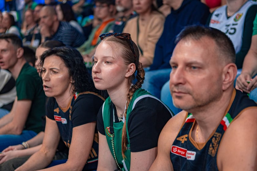 Kibice na meczu Śląska Wrocław z drużyną Arriva Polski Cukier Toruń w Orbicie