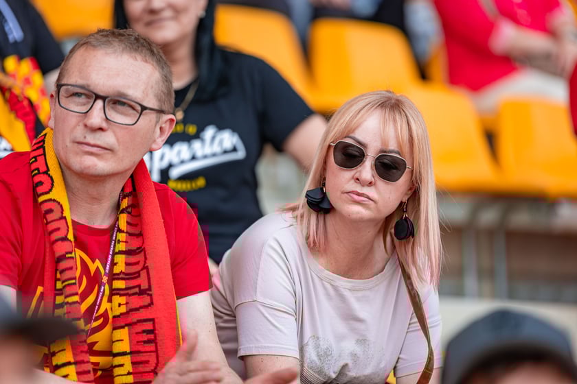 Kibice na meczu Sparta Wrocław - Stal Gorzów Wielkopolski 26 maja na Olimpijskim