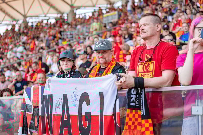 Kibice na meczu Sparta Wrocław - Stal Gorzów Wielkopolski 26 maja na Olimpijskim