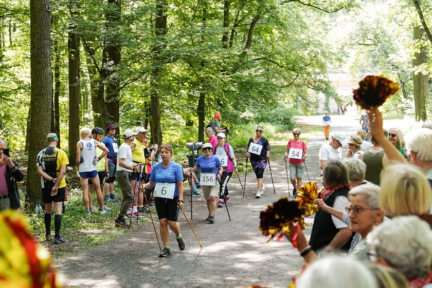 Uczestnicy mistrzostw w joggingu i nordic walking  w parku Zachodnim, 15 czerwca 2024 r.