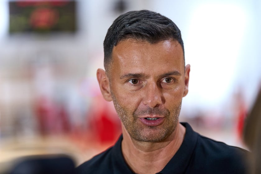 Pierwszy na obozie we Wrocławiu trening kadry z udziałem J. Sochana, 17 czerwca 2024