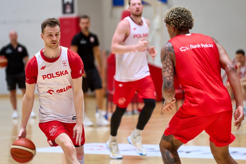 Pierwszy na obozie we Wrocławiu trening kadry z udziałem J. Sochana, 17 czerwca 2024