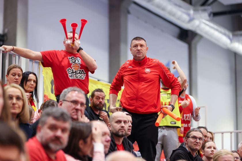 Mecz koszykówki kobiet Śleza Wroclaw vs. Gorzów Wielkopolski stoczony 26.03.2025 we Wrocławiu