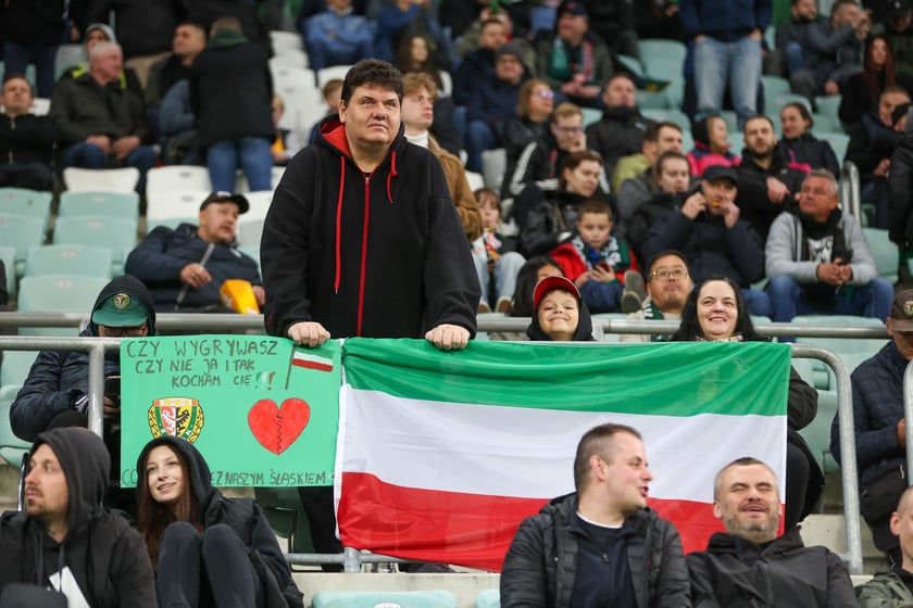 Kibice na meczu Śląska z Jagiellonią