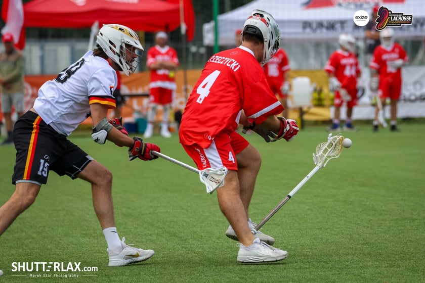 Mecz Polska - Niemcy na na Mistrzostwach Europy Mężczyzn w Lacrosse Wrocław 2025