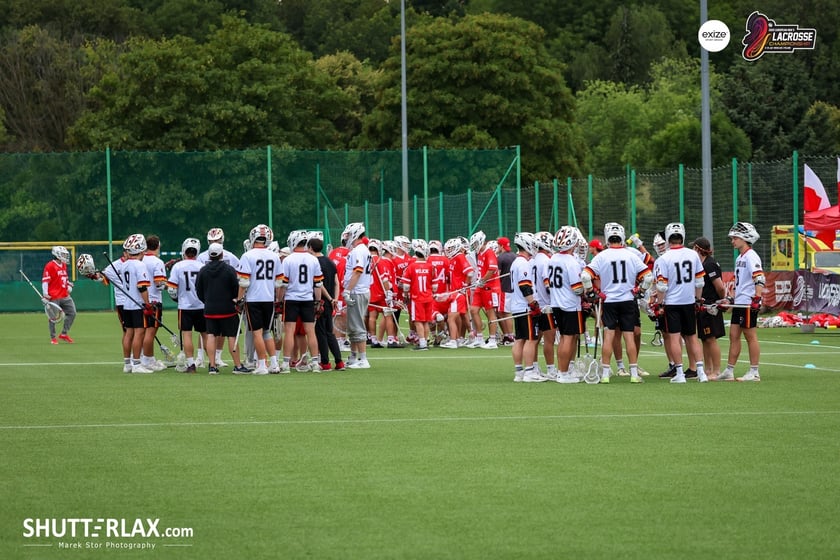 Mecz Polska - Niemcy na na Mistrzostwach Europy Mężczyzn w Lacrosse Wrocław 2025