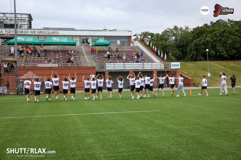 Mecz Polska - Niemcy na na Mistrzostwach Europy Mężczyzn w Lacrosse Wrocław 2025