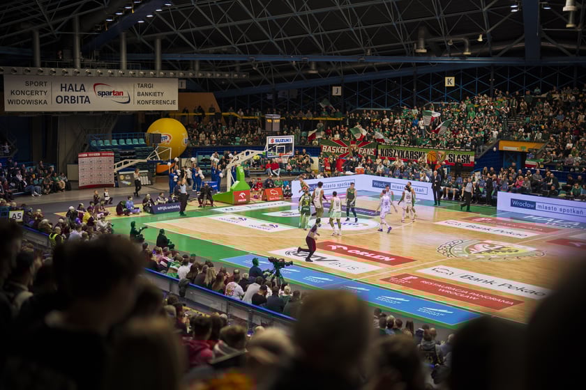 Mecz koszykówki - Śląsk Wrocław - Zastal Zielona Góra - 2 stycznia 2026 r., hala Orbita