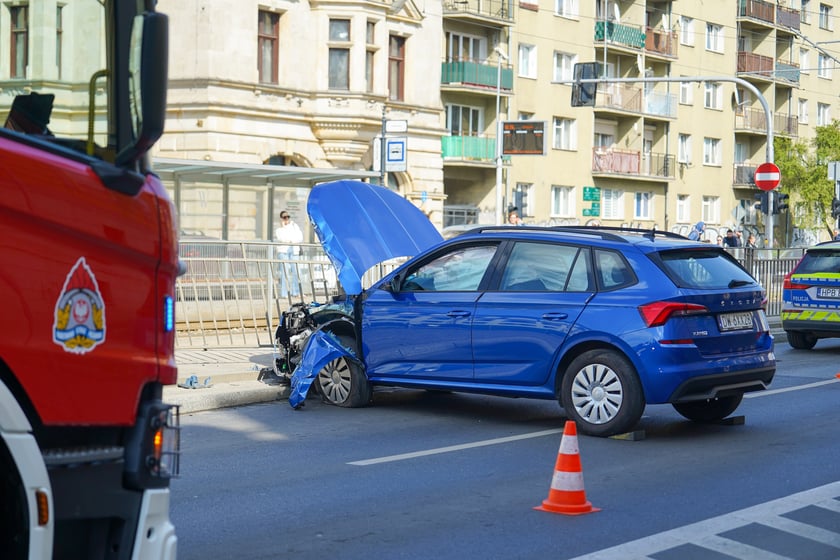 Powiększ obraz: Wypadek na ul. Kazimierza Wielkiego 24 kwietnia 2026 r.