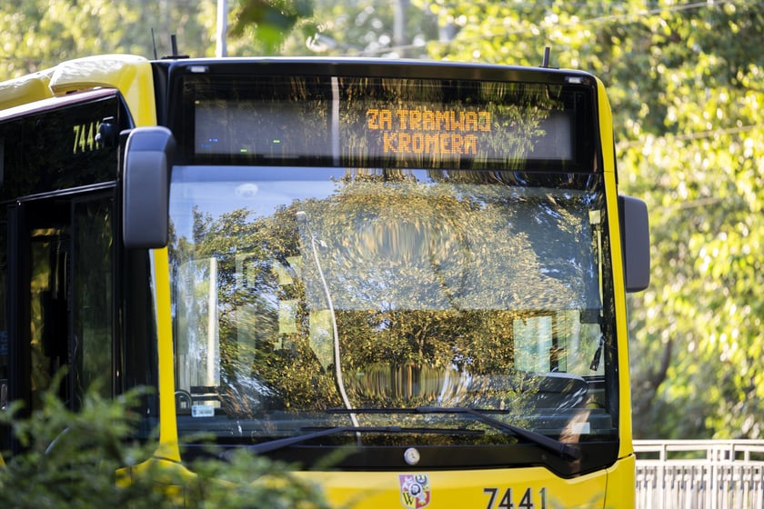 Powiększ obraz: Usuwanie drzewa, które przewróciło się na torowisko i trakcję tramwajową na ul. Kwidzyńskiej - 24 lipca 2026 r.