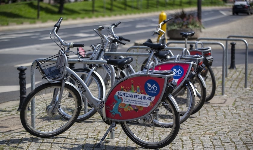 Jedna ze wypożyczalni Wrocławskiego Roweru Miejskiego